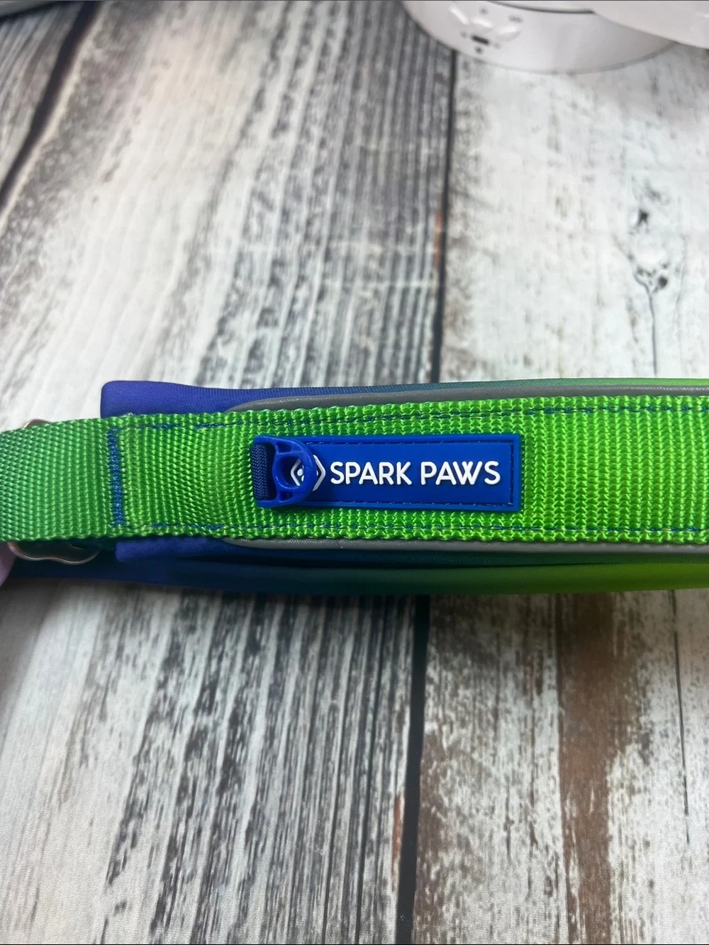 Spark Paws XXL Padded  Dog Collar | Reflective | LIME WAVE | Heavy Duty SZ E